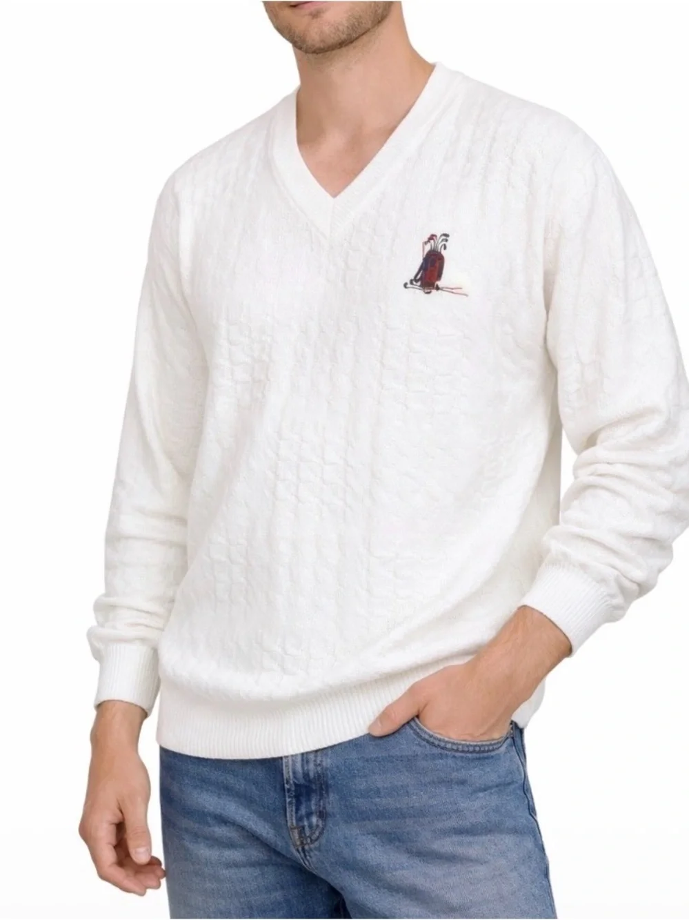 Vintage Bill Blass Golf Sport Grandpacore Grandpa Preppy Country Club Sweater XL